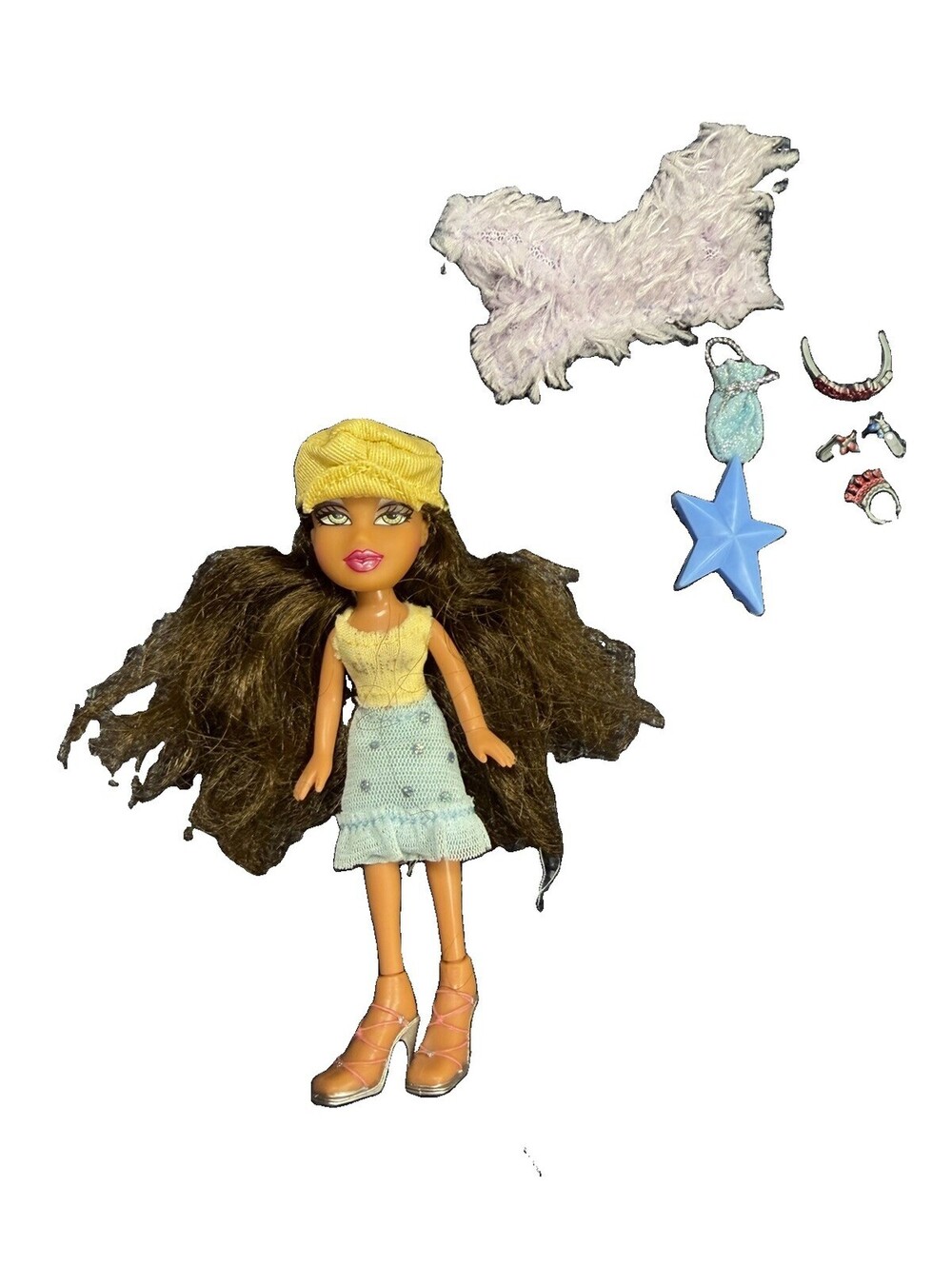 MGA Lil Bratz Girlz Mini Talia Doll 41/2 in. Brown Hair Green Eyes Clothes Shoes